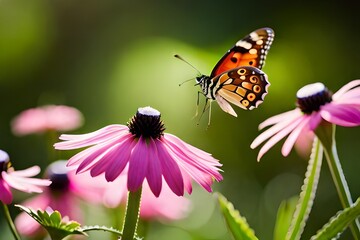 Fototapeta premium butterfly on flower