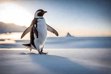 Obraz premium penguin on the snow