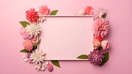 Blühende Kunst: Pinker Rahmen und florale Motive