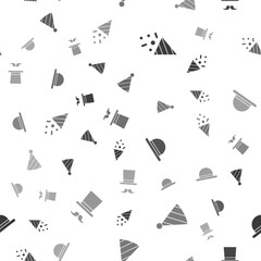 Set Festive confetti, Party hat, Clown and Magician on seamless pattern. Vector