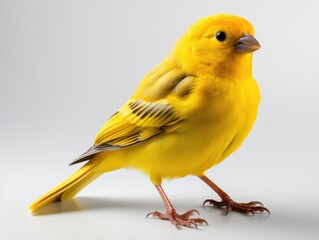 Yellow canary, canary on a white background. Isolated.