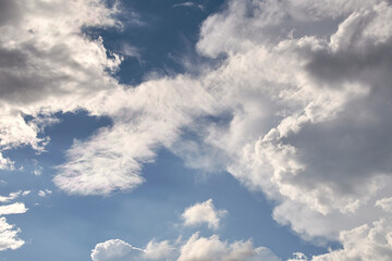 Naklejka na ściany i meble Blue sky full of white clouds, sunny day