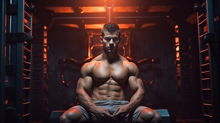 Fototapeta na wymiar handsome muscular young male fitness Athletic muscular woman and man torsos on a black background