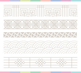 Collection of various traditional Korean patterns and frames.
