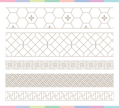 Collection of various traditional Korean patterns and frames.
