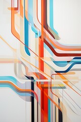 Abstract design of multicoloured curved intersection lines - 638973801