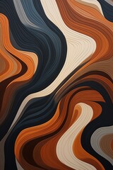 Abstract background illustration of cream, brown, black and orange waves - 638973828