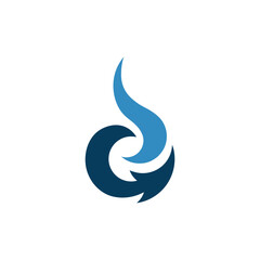 Fototapeta na wymiar blue modern fire logo design