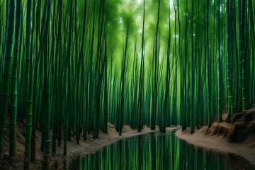 Tranquil Bamboo Forest with Gentle Rainfall