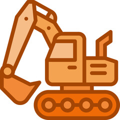 backhoe two tone icon