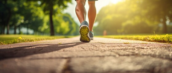 A middle-aged man on a morning walk. Generative AI