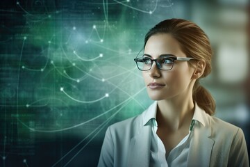 Portrait of a professional financial analyst in the modern digital world