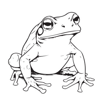 toad black and white clipart