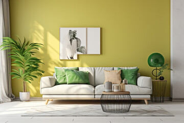 Stylish living room interior with smart decoration