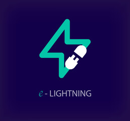 Creative lightning connection design. Unique color transitions. Unique lightning connector socket and plug design template. vector