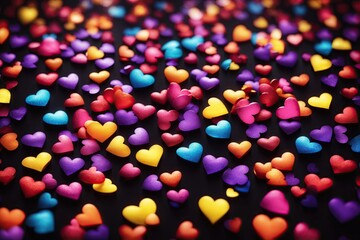 Fototapeta na wymiar Valentine background mockup with colorfull hearts.