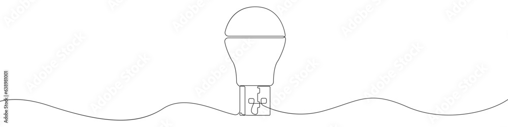 Poster light bulb line continuous drawing vector. one line the wireless usb light bulb vector background. l