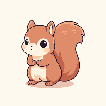 Cute squirrel cartoon vector illustration