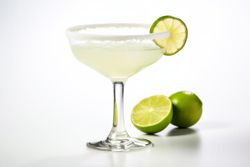 Margarita cocktail on a white isolated background