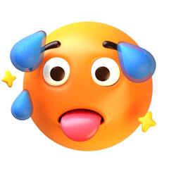 Heatstroke face 3D Emoji Illustrations Pack