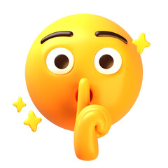 Shushing be silent face 3D Emoji Illustrations Pack