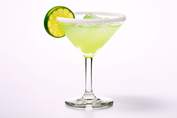 Fototapeta premium Alcohol cocktail on a black isolated background. Summer alcoholic drink. AI Generated