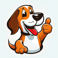 ai generated Illustration dog giving thumbs up