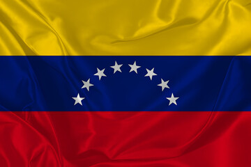 Waving silk flag of Venezuela