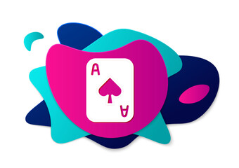 Color Playing cards icon isolated on white background. Casino gambling. Abstract banner with liquid shapes. Vector