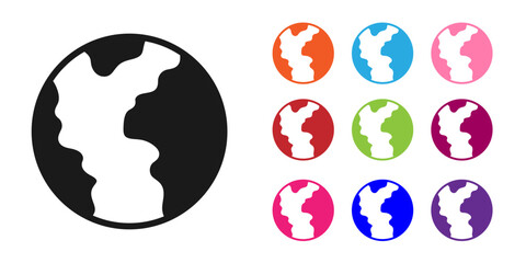 Black Global economic crisis icon isolated on white background. World finance crisis. Set icons colorful. Vector