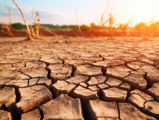 dry cracked soil in southern europe symbolizing global warming. 