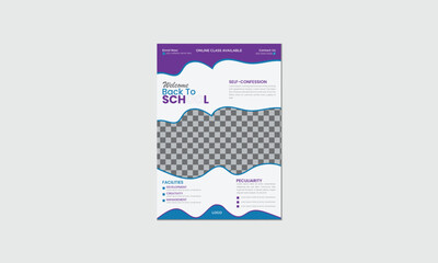 Flyer brochure cover template for Kids back to school education admission layout design template