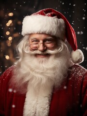 Photo of a man dressed as Santa Claus for a festive celebration created with Generative AI technology