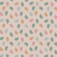 seamless leaf pattern witth various color