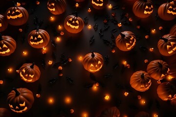 Halloween theme pumpkin lantern wallpaper design