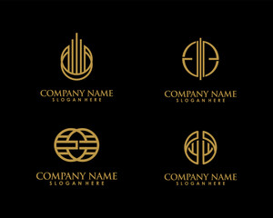 Set of circle concept for business logo icon vector design. Collection of Business logo design template