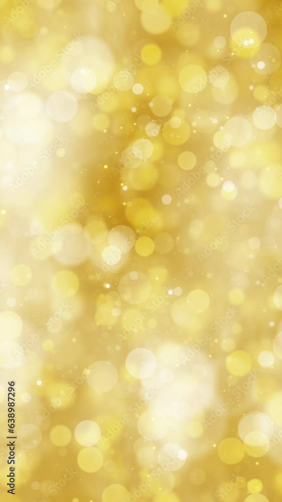 Aufkleber shining glowing gold colored circle bokeh loop vertical background.