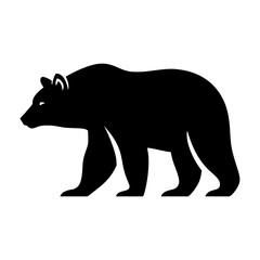 Bear icon logo black silhouette vector illustration