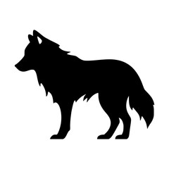 Wolf icon logo black silhouette vector illustration