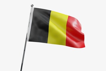 Belgium - waving fabric flag isolated on white background - 3D illustration