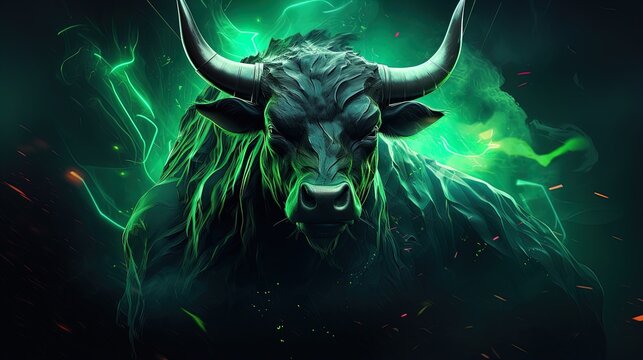 Green bull digital art. Bullrun