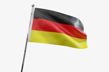 Germany - waving fabric flag isolated on white background - 3D illustration
