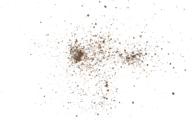 Pile of soil scattered isolated on white background and texture, clipping path 