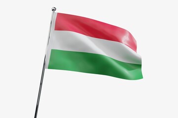 Hungary - waving fabric flag isolated on white background - 3D illustration