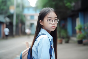 asian girl back to school