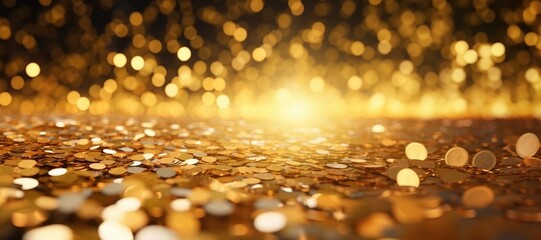 banner. abstract background. gold sequins