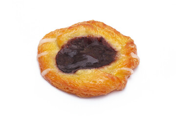 Delicious blueberry mini danish on white