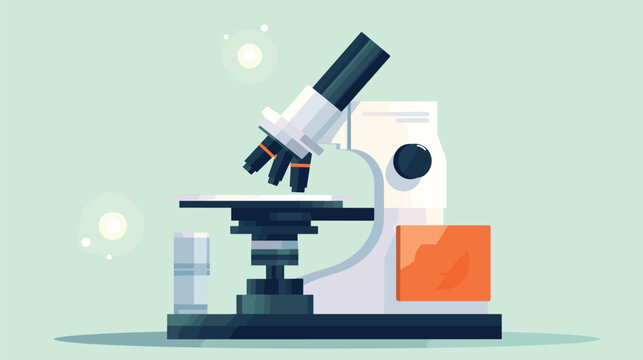 Elegant 2D flat-style microscope illustration—ideal for education and presentations