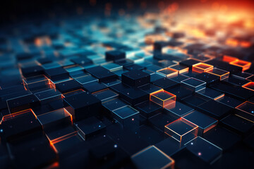 Obraz premium Abstract background featuring a digital hexagon design 