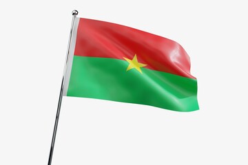 Burkina Faso - waving fabric flag isolated on white background - 3D illustration